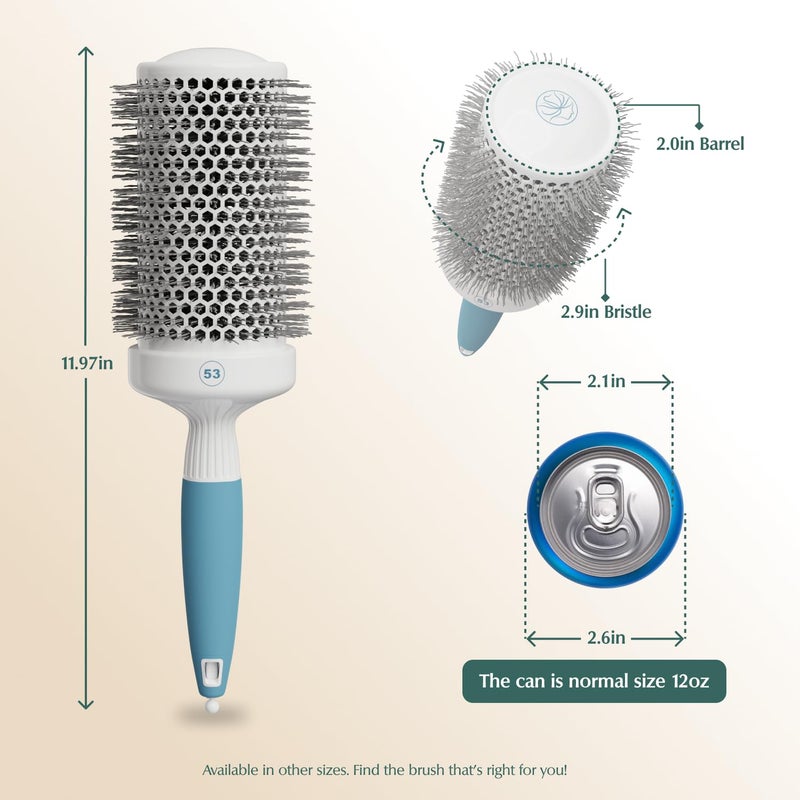 Osensia Professional Round Brush for Blow Drying - Large Ceramic Ion Thermal Barrel Brush for Sleek, Precise Heat Styling and Maximum Volume - Lightweight Hair Brush for Smooth, Manageable Hair (2 Inch) (Not Electrical) - Image 2